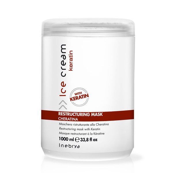 Безсульфатна маска з кератином для волосся Inebrya Keratin Restructuring Mask, 1000 мл 858421552 фото