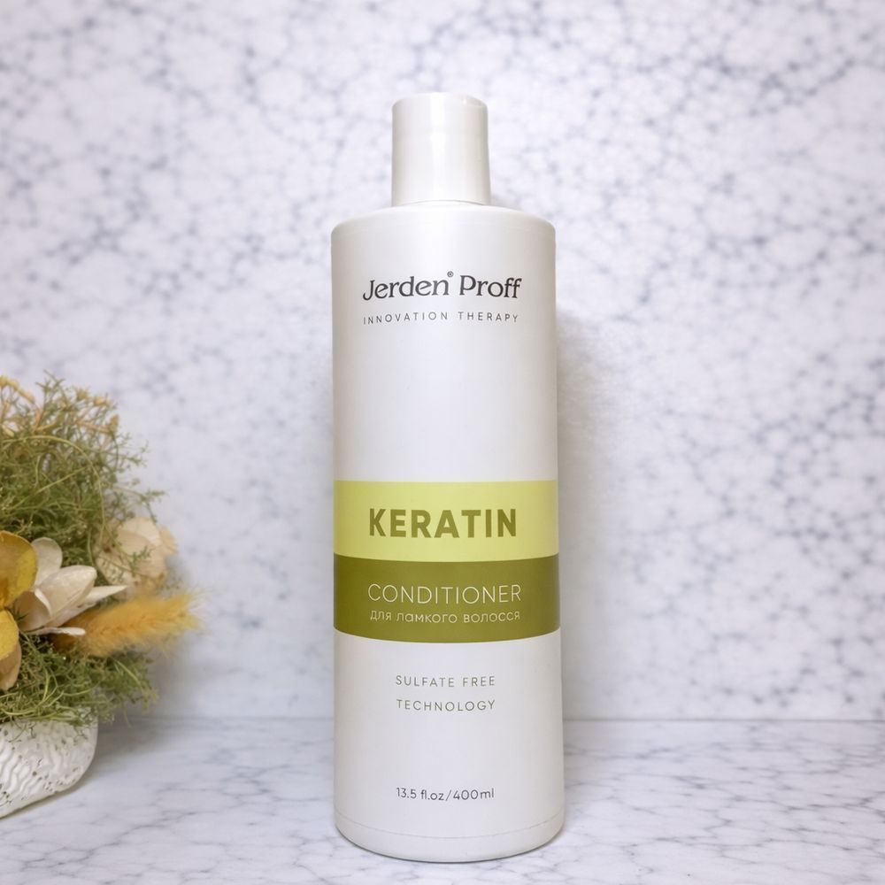 Безсульфатний кондиціонер з кератином і протеїнами шовку JERDEN PROFF Keratin 400 ml 946827976 фото