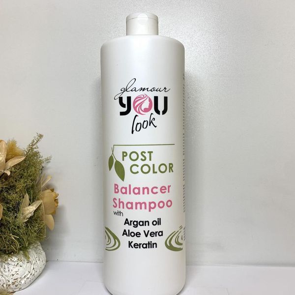 Шампунь для волосся з кислим pH після фарбування You look Glamour Post Color Balancer Shampoo 1000 мл 2357918894 фото