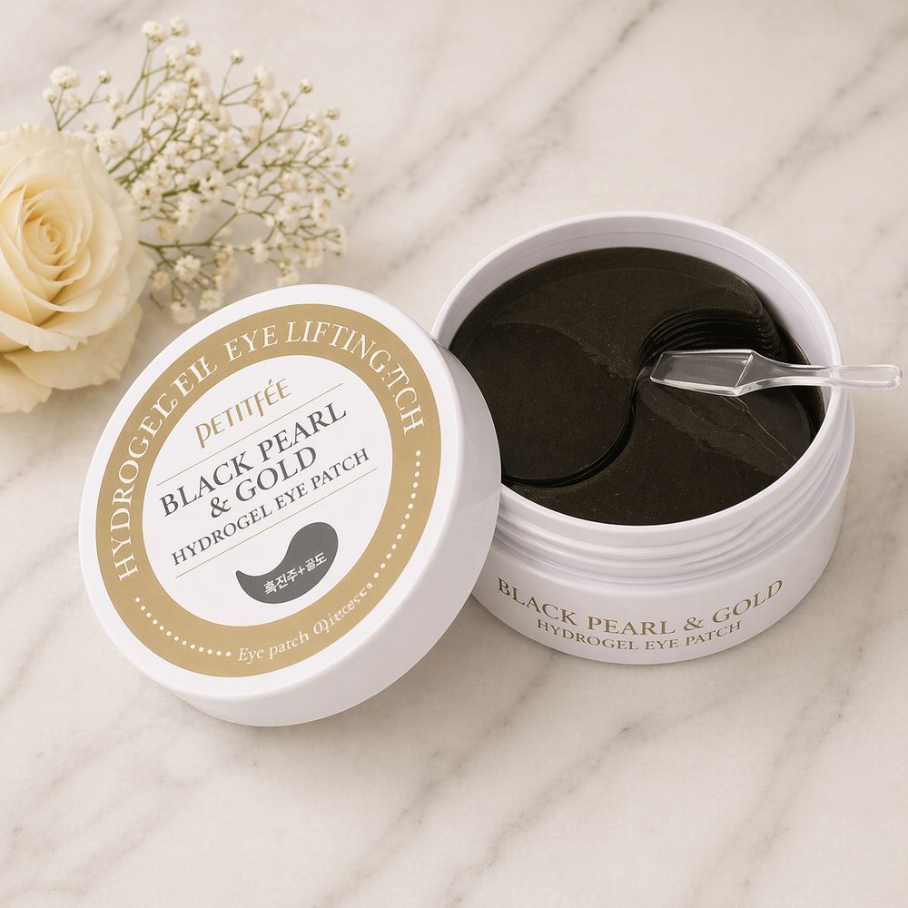Гидрогелевые патчи для глаз с золотом и черным жемчугом- Petitfee&Koelf Black Pearl&Gold Hydrogel Eye Patch 60 PETITFEE-04 фото