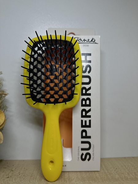 Оригінальна щітка для волосся жовта чорна серединка Janeke Superbrush Super Brush Оригінал Standart 2267972381 фото