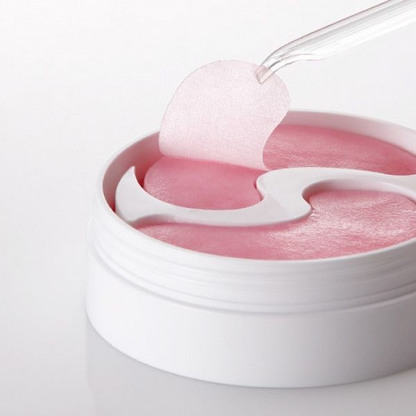 Освітлюючі патчі для очей на основі есенції трояндової води PETITFEE Pink Vita Brightening Eye Mask 60шт 1899627545 фото