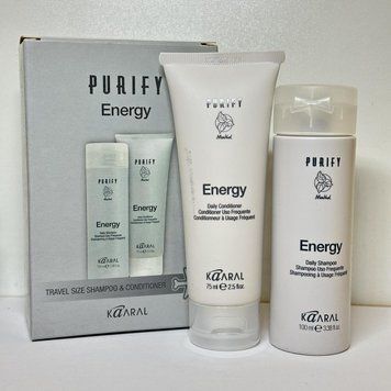 Дорожній набір для щоденного використання з ментолом Kaaral Purify Energy (шампунь 100 мл + кондиціонер 75 мл) 2904422757 фото
