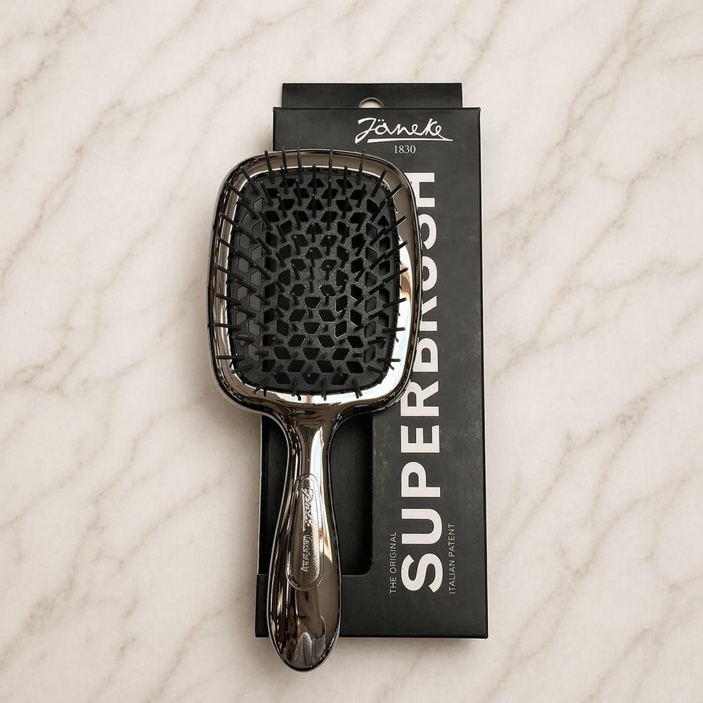 Оригінальна щітка для волосся Janeke Superbrush сріблясто-графітова 2911798576 фото