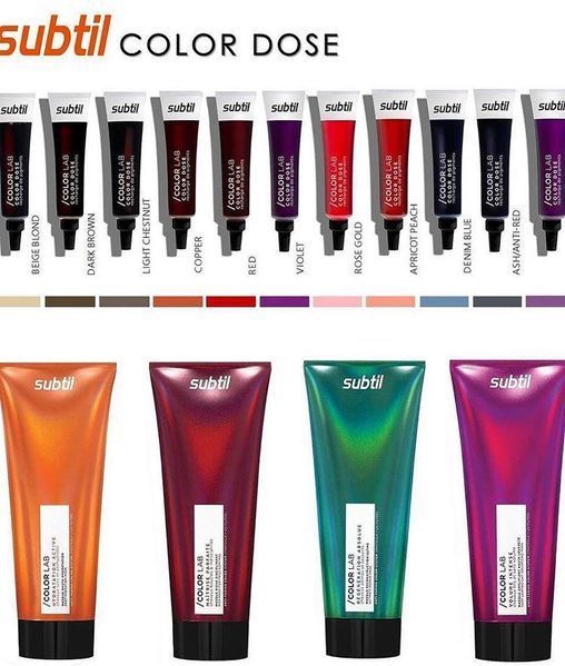 Краситель прямого действия пепельный Subtil Color Lab Color Doses Ashes, пигмент для тонирования волос, 15 мл 830455607 фото