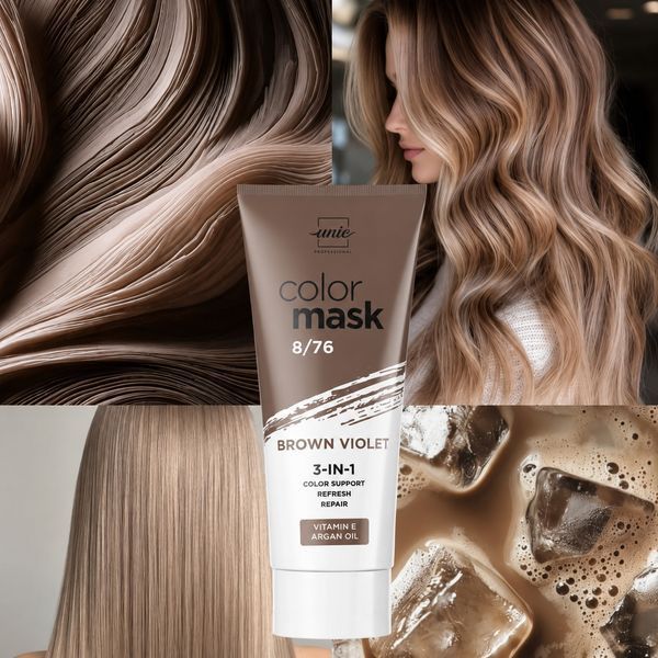 Тонуюча маска для волосся Unic Color Mask 8/76 Brown Violet Коричнево-Фіолетовий 250 мл 3139686743 фото