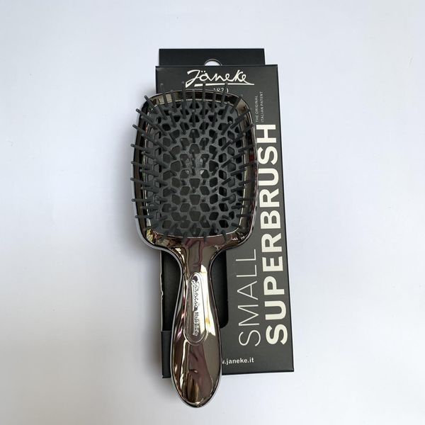 Оригинальная щетка для волос Janeke Superbrush Small серебряная с серым (маленькая) 2911829568 фото