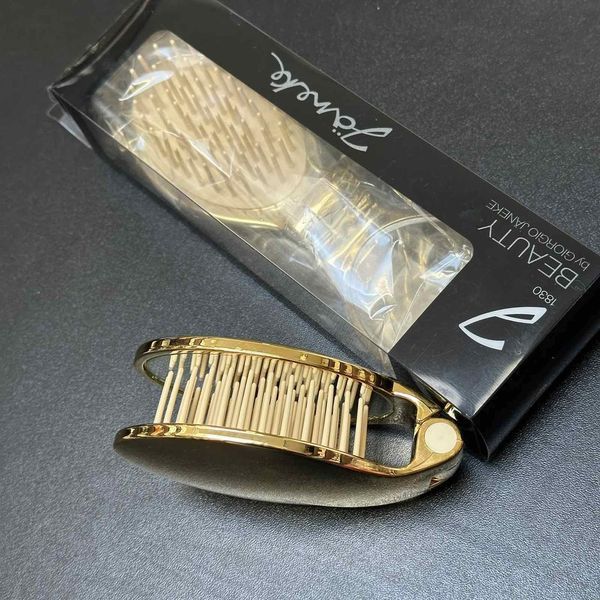 Раскладная щетка с зеркальцем золота для волос - Janeke Gold Folding Mirror Brush 2937630960 фото
