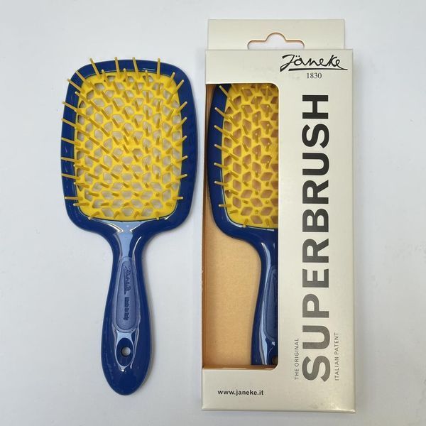 Оригинальная щетка для волос Janeke Superbrush синяя с желтым 2937725475 фото