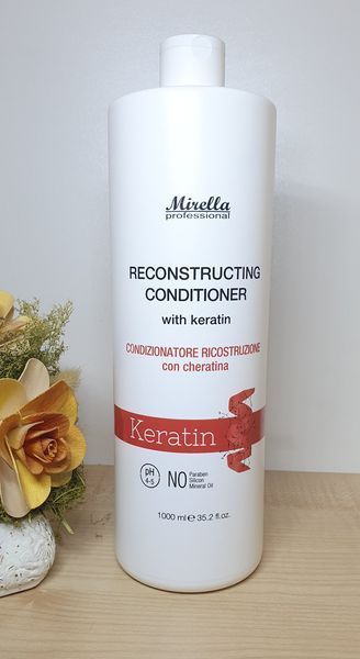 Восстанавливающий кондиционер с кератином Mirella Keratin Hair Care Reconstructing Conditioner 1000ml 1125396143 фото