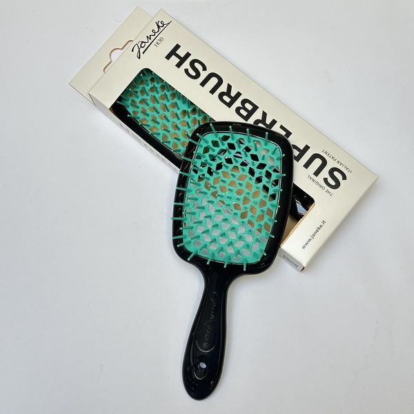 Оригінальна щітка для волосся Janeke Superbrush чорна з бірюзовим 2937746579 фото