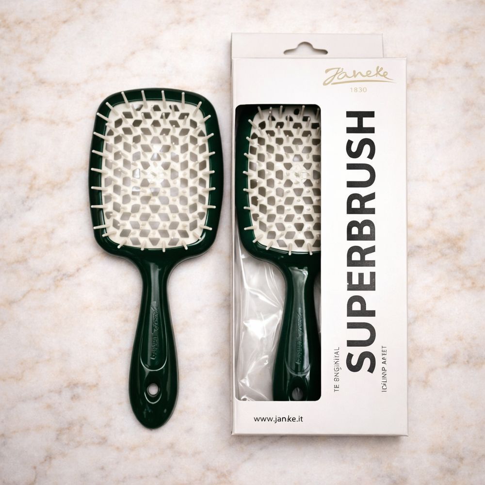Оригінальна щітка для волосся Janeke Superbrush смарагдова з білим 2937756660 фото