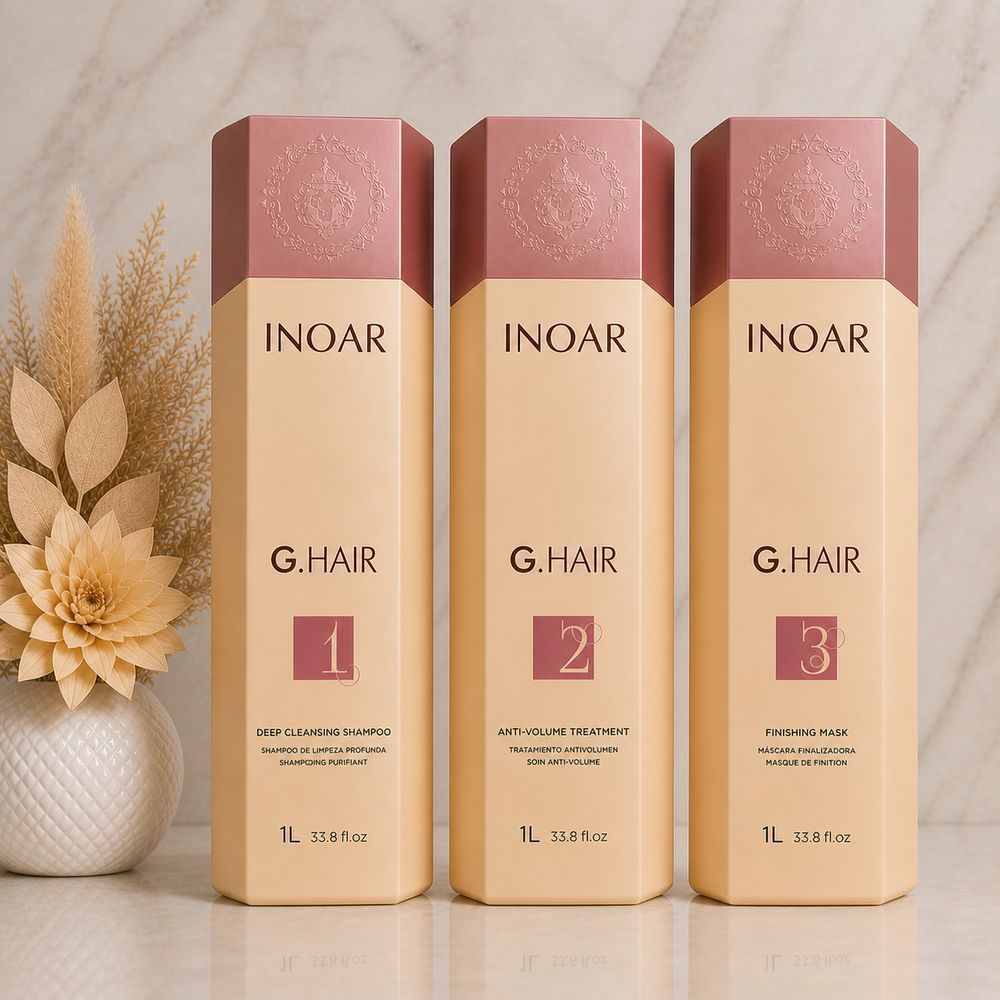 Кератиновый уход для волос набор - Inoar G.Hair Premium Hair Keratin, 3x1000 мл 2472513678 фото