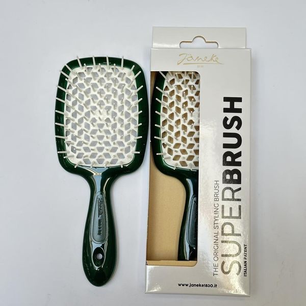 Оригинальная щетка для волос Janeke Superbrush изумрудная с белым 2937756660 фото