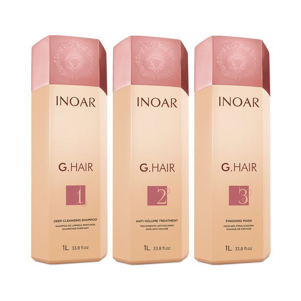 Кератиновий догляд для волосся набір &mdash; Inoar G.Hair Premium Hair Keratin, 3&times;1000 мл 2472513678 фото