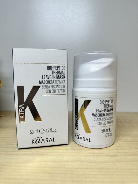 Незмивна термомаска для волосся з біопептидами Kaaral Extra K Bio-Peptides Thermal Leave-In Mask 50 мл 2475965120 фото