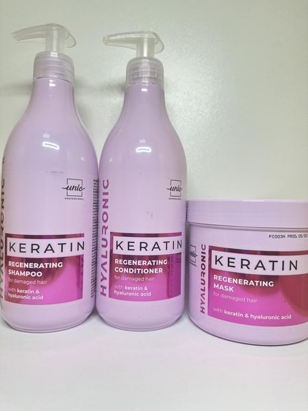 Відновлювальний набір з кератином для пошкодженого волосся &mdash; Keratin Hyaluronic (шампунь + кондиціонер + маска) 500 мл 2697001584 фото