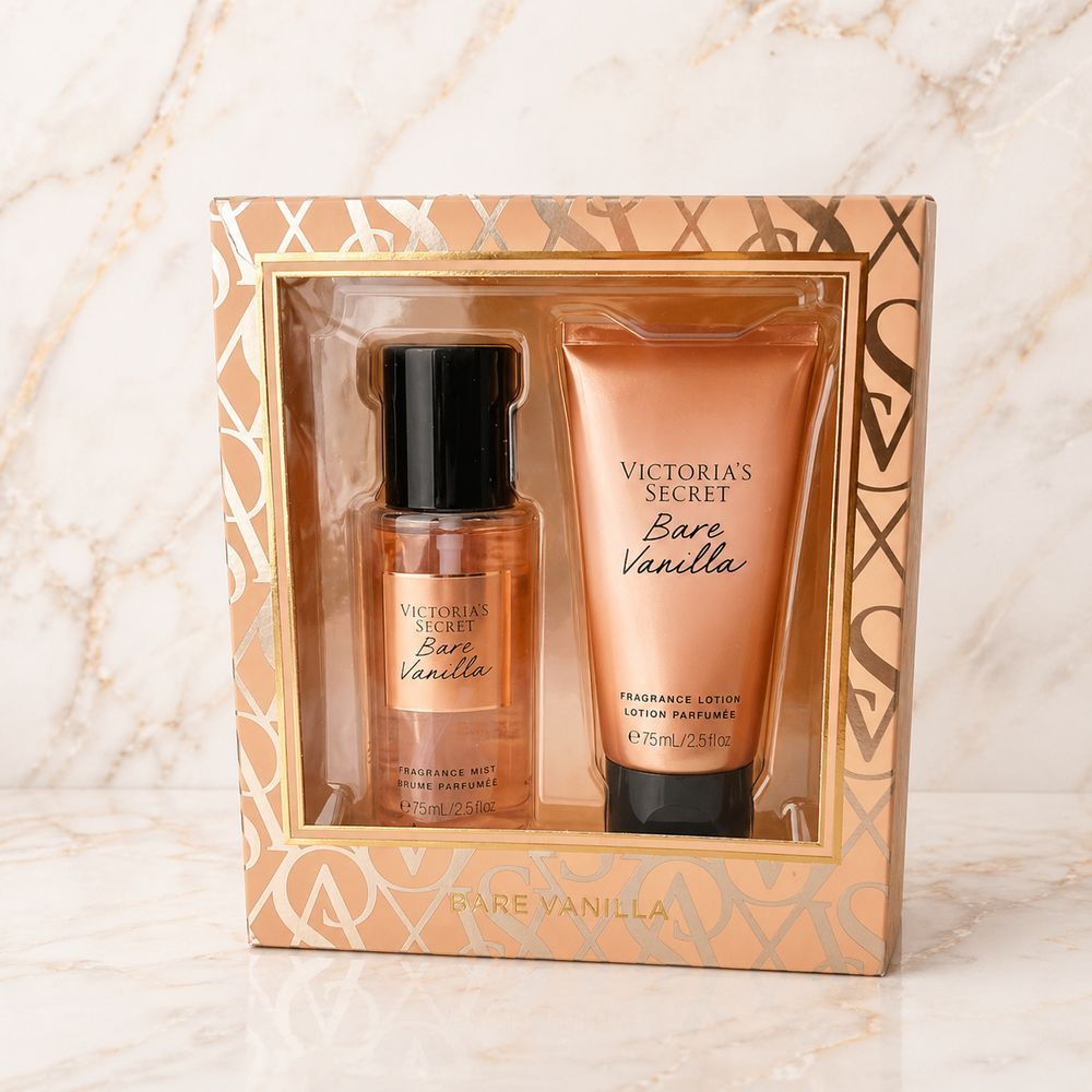 Подарочный набор Victoria's Secret Bare Vanilla Gift Set (Body Mist 75 мл + Body Lotion 75 мл) 2077887290 фото