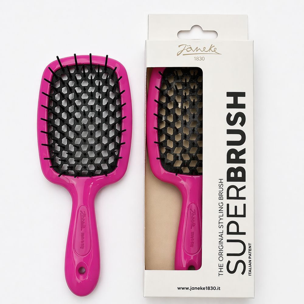 Оригинальная щетка для волос розовая с черной серединкой Janeke Superbrush Super Brush 2565029329 фото
