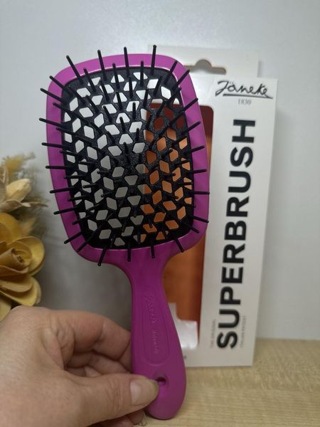 Оригинальная щетка для волос розовая с черной серединкой Janeke Superbrush Super Brush 2565029329 фото