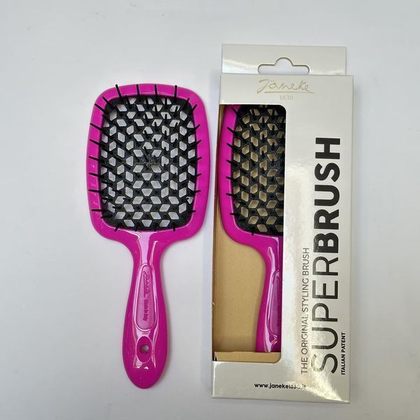 Оригинальная щетка для волос розовая с черной серединкой Janeke Superbrush Super Brush 2565029329 фото