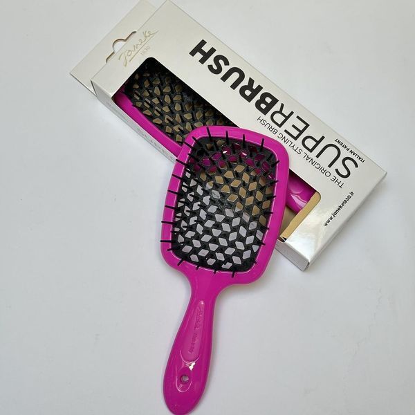 Оригинальная щетка для волос розовая с черной серединкой Janeke Superbrush Super Brush 2565029329 фото