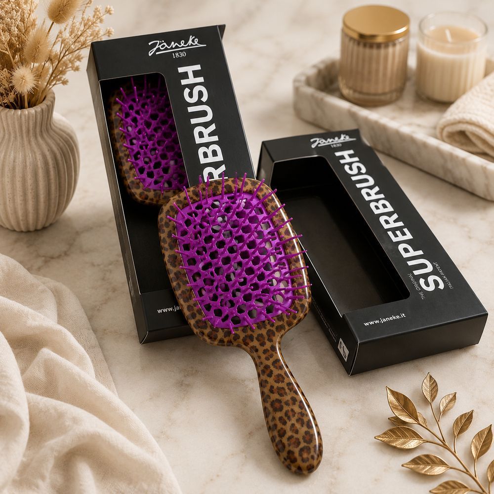 Оригінальна щітка для волосся Janeke Superbrush Lux limited edition леопардова з фуксією 3117667998 фото