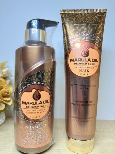 Набір для відновлення волосся з олією марули Clever Hair Cosmetics Marula Oil Intensive Repair Moisture (500 мл / 300 мл) 2490290042 фото