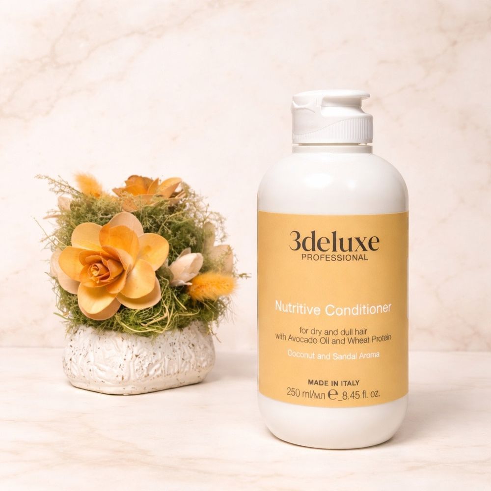 Живильний кондиціонер 3DeLuXe Nutritive Conditioner для сухого та тьмяного волосся, з олією авокадо та протеїнами пшениці, 250 мл 2666427571 фото