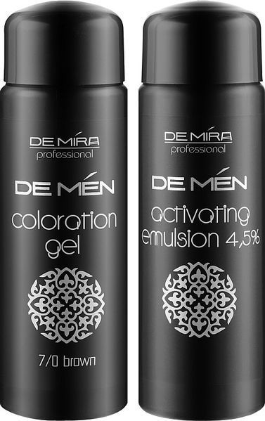 Система для камуфляжу сивини волосся і бороди, чоловіча - DeMira Professional DeMen Barber Color Ammonia-Free 7/0 русявий 1889578 фото