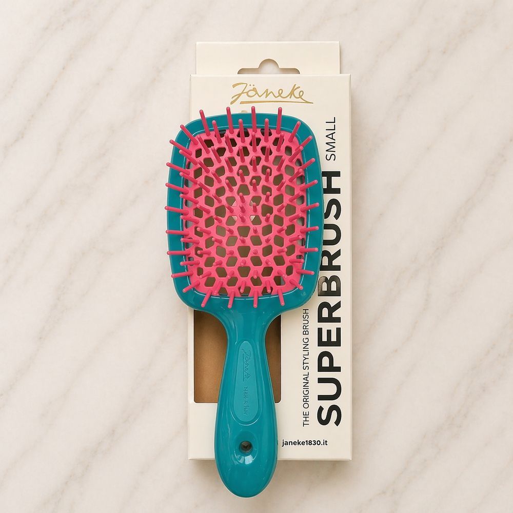 Оригинальная щетка для волос Janeke Small Superbrush голубо-розовая (маленькая) 2873161713 фото