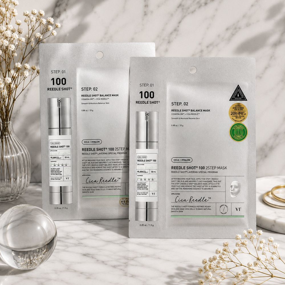 Зміцнювальна тканинна маска для обличчя з концентрацією спікул VT COSMETICS REEDLE SHOT 700 2-STEP MASK 26.5 g 3162951030 фото