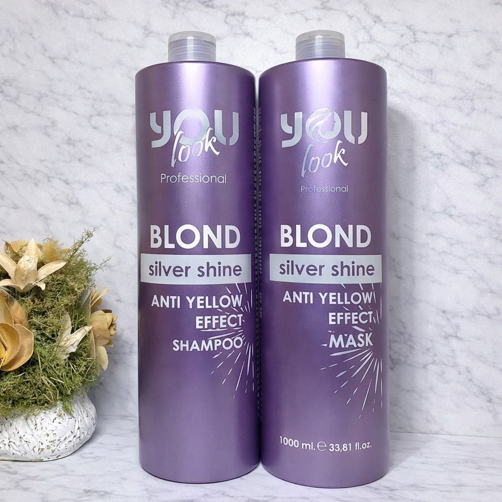 Набор для окрашенных и светлых волос с эффектом холодного оттенка You Look Blond Silver Shine, 2000 мл 1611551416 фото