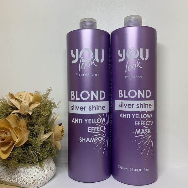 Набор для окрашенных и светлых волос с эффектом холодного оттенка You Look Blond Silver Shine, 2000 мл 1611551416 фото