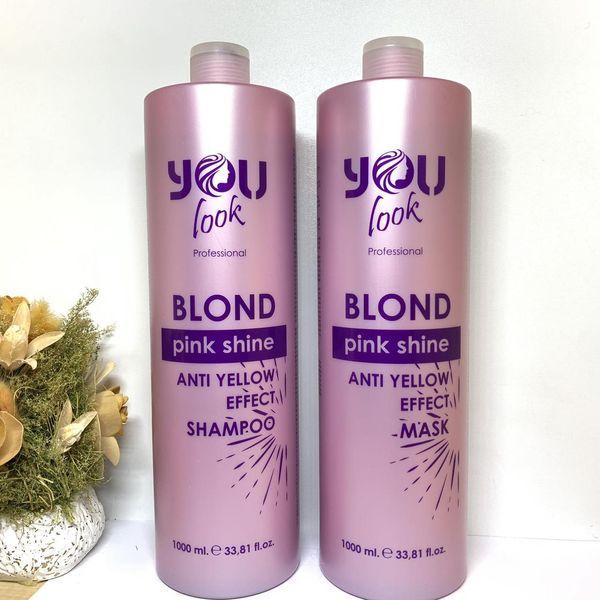 Набор для окрашенных и светлых волос (шампунь и маска) You Look Professional Pink Shine 1000 мл 1632767020 фото