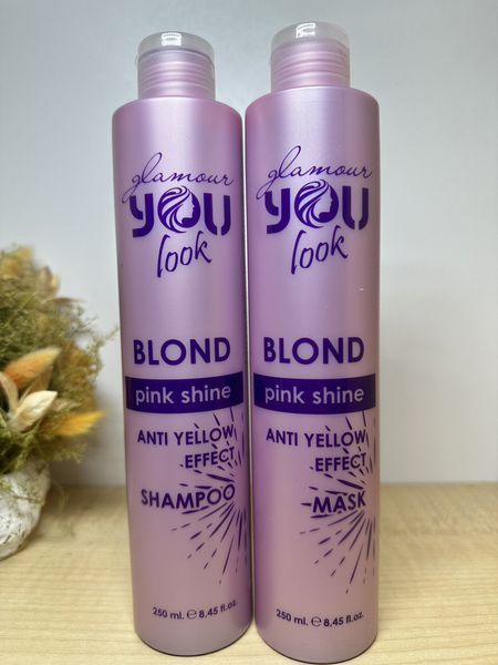 Шампунь и маска для сохранения цвета желто-оранжевых оттенков You look Professional Pink Shin 250 2484387291 фото