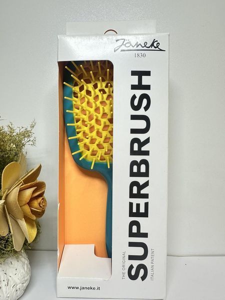 Оригінальна щітка для волосся синя з жовтим Janeke Superbrush Super Brush Оригінал Standart 2701834230 фото