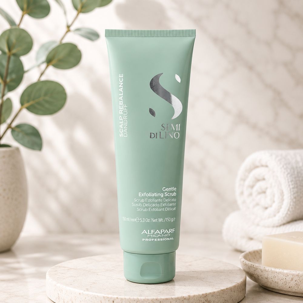 Скраб для шкіри голови проти лупи Alfaparf Milano Semi Di Lino Scalp Rebalance Gentle Exfoliating Scrub 150 мл 3127497039 фото