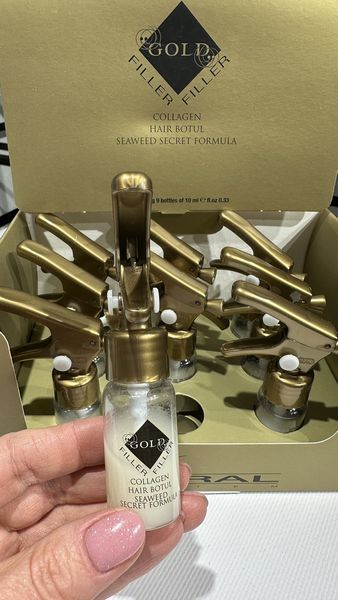 Золотой ботокс филлер для волос Kleral System Gold Filler Collagen Hair Botox 10 мл 2047952485 фото