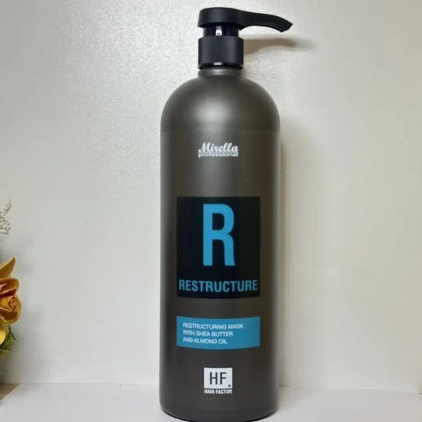 Маска для восстановления всех типов волос с маслом ши и миндаля Mirella Restructure 1000 ml 2827200576 фото