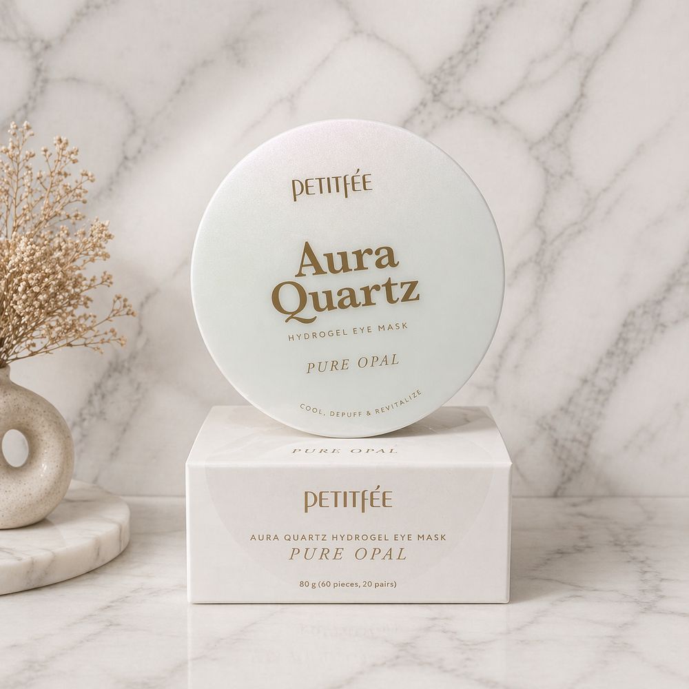 Гидрогелевые патчи для глаз с протеинами жемчуга и пудрой опала PETITFEE Aura Quartz Hydrogel Eye Mask Pure Op 2368396147 фото
