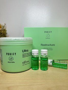 Набір для відновлення сухого волосся Kaaral Purify Restructure (маска 500 мл + ампула 1 шт) 2693947804 фото