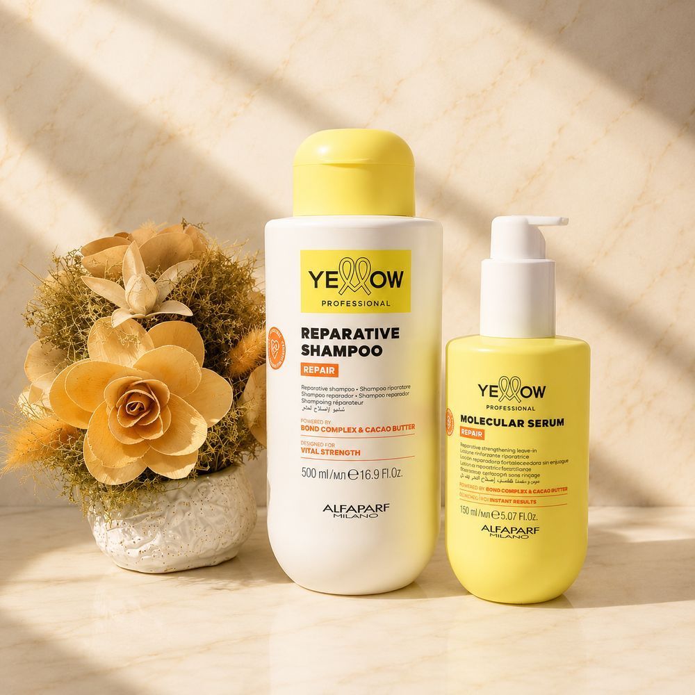 Набір для догляду за пошкодженим волоссям Yellow Professional Reparative Shampoo 500 мл + Molecular Serum 150 мл 3045267443 фото