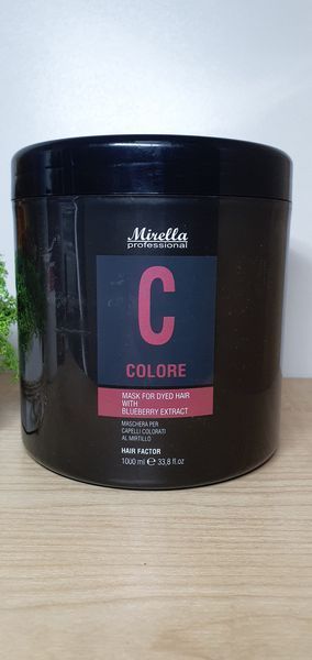 Маска для фарбованого волосся з екстрактом чорниці - Mirella Professional Basic Salon C Colore Mask,1000 мл 2040281283 фото