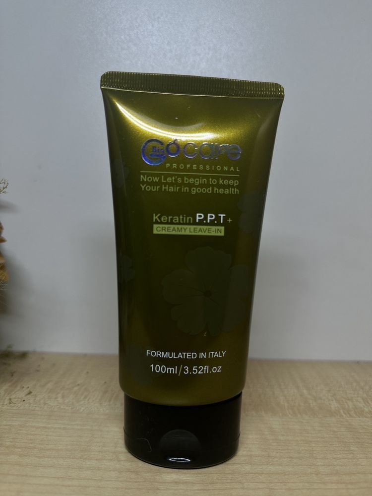 Незмивний крем для волосся з кератином Bingo Hair Cosmetic GoCare Keratin P.P.T+ Creamy Leave-in, 100 мл 2545424077 фото